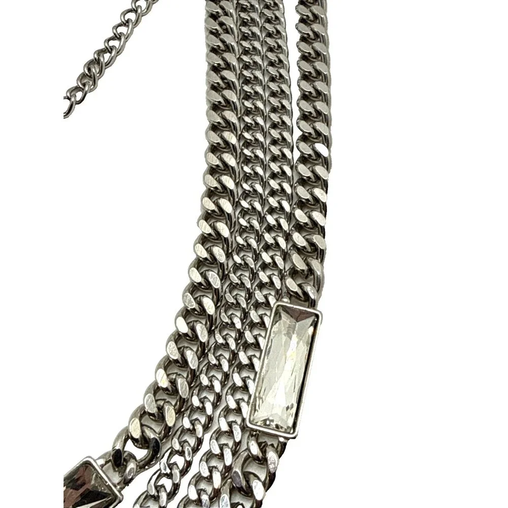 NWOT Lee Angel Neiman Marcus Crystal Multi Strand Station Necklace Statement 20